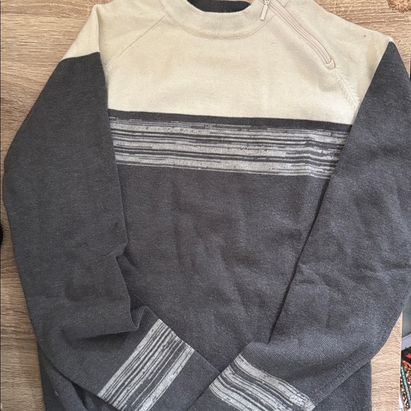 Prana Sweaters - Prana Mockneck Sweater with Stripe Detail